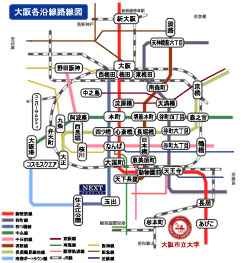 大阪各沿線路線図